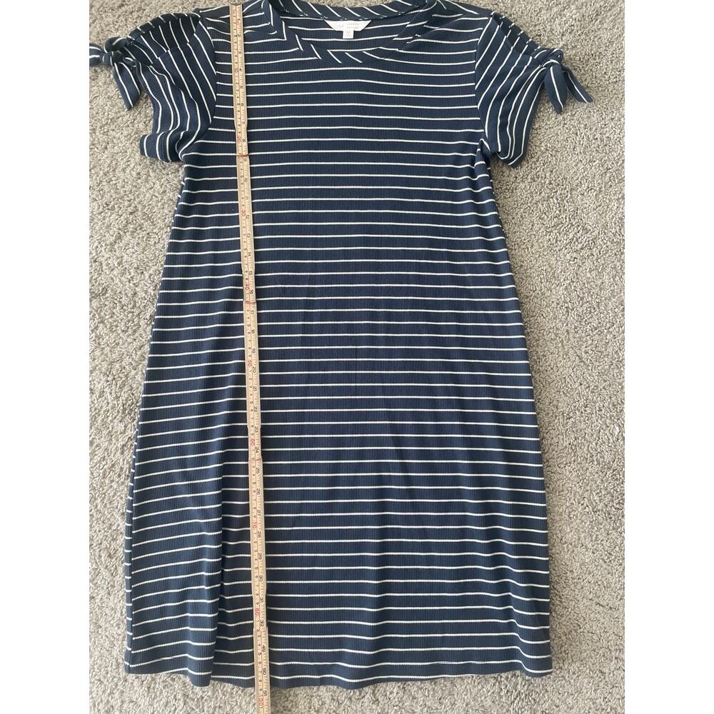 LC Lauren Conrad short sleeves striped shirt dress with tie details Sz M - Picture 6 of 13